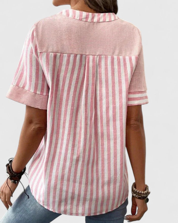 Alethea | Mint Stripe Sophisticated Blouse