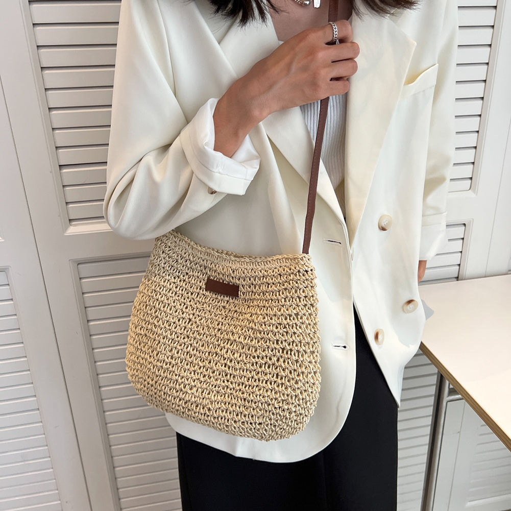 Alethea | Women’s Woven Straw Shoulder Bag With Relaxed Style
