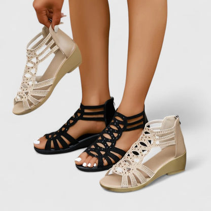 Astrid | Beige Cutout Orthopedic Sandals