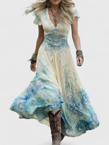 Calantha | Floral Elegant Maxi Dress