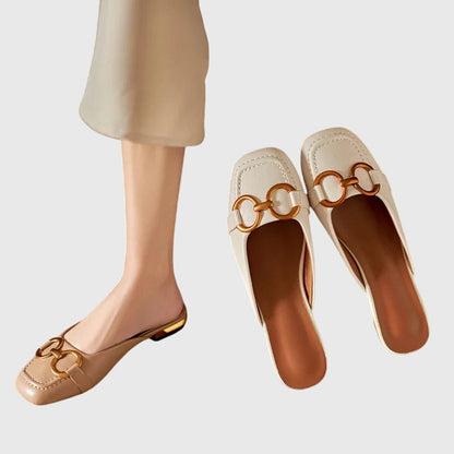 Calista | Beige Leather Orthopedic Sandals