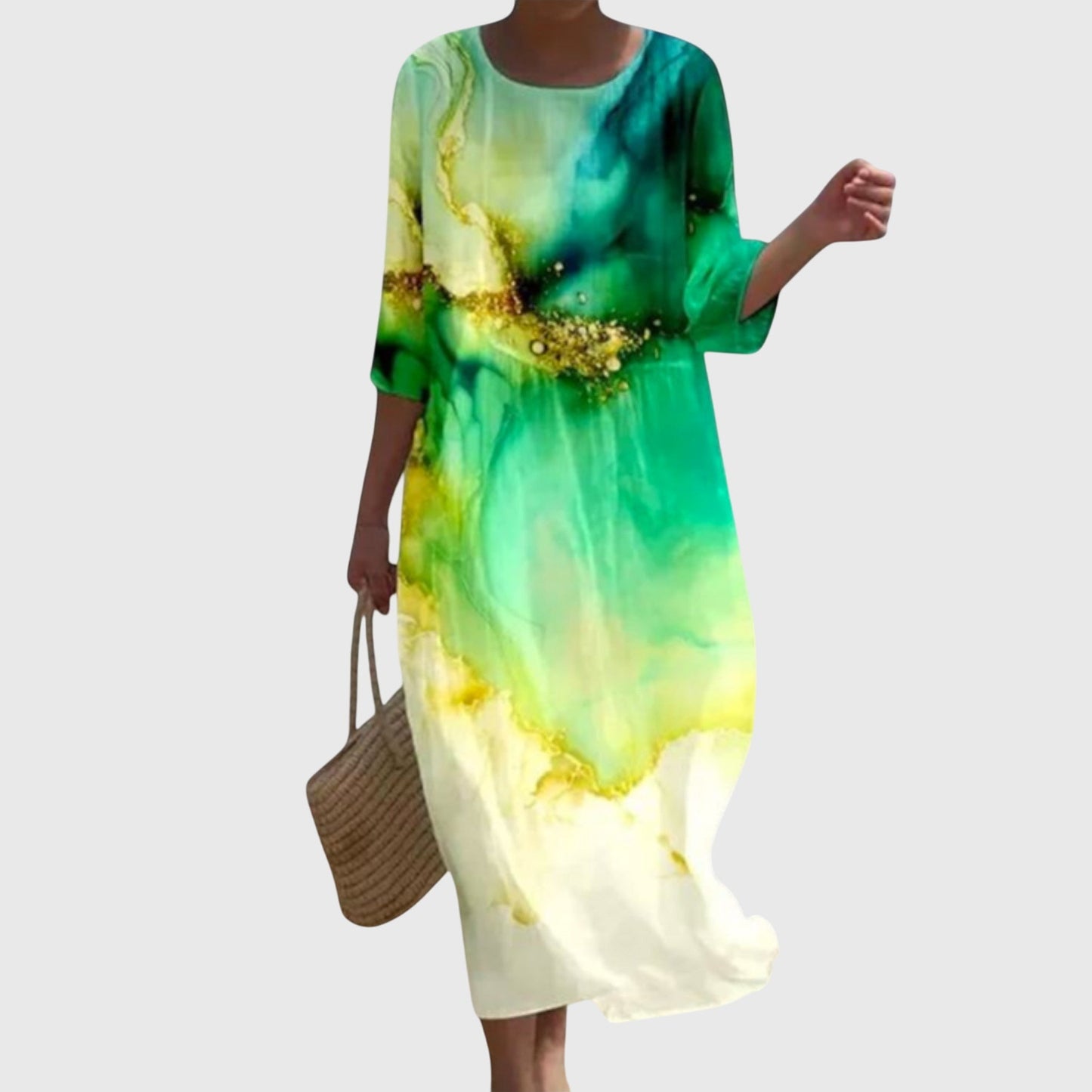 Alethea | Elegant Mint Floral Maxi Dress