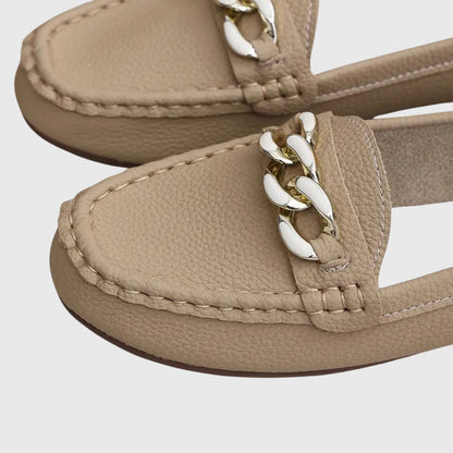 Alethea | White Leather Orthopedic Loafers