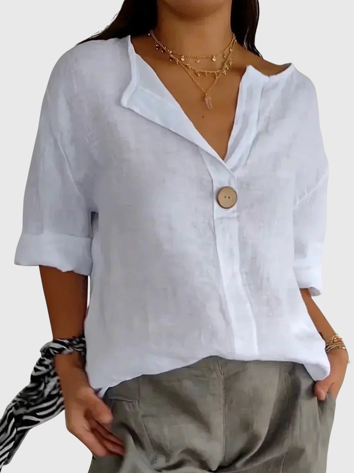Astrid | Elegant Linen Chic Comfort Blouse