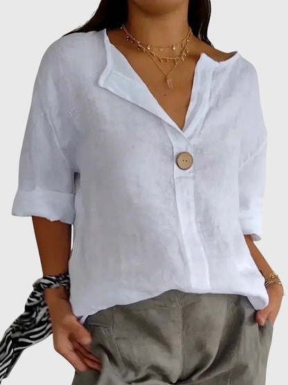 Astrid | Elegant Linen Chic Comfort Blouse