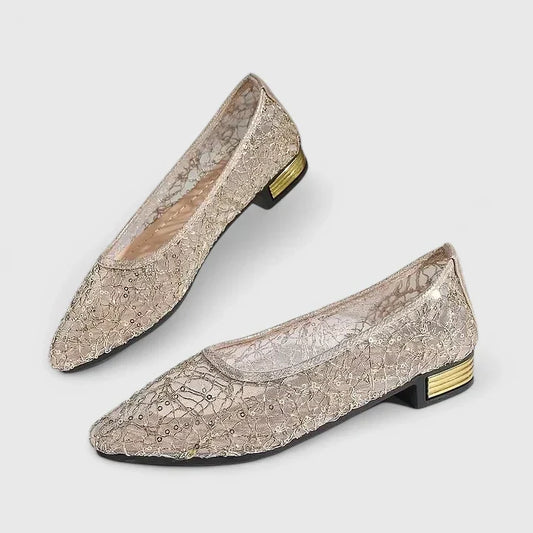Calantha | Lace Beige Orthopedic Shoes