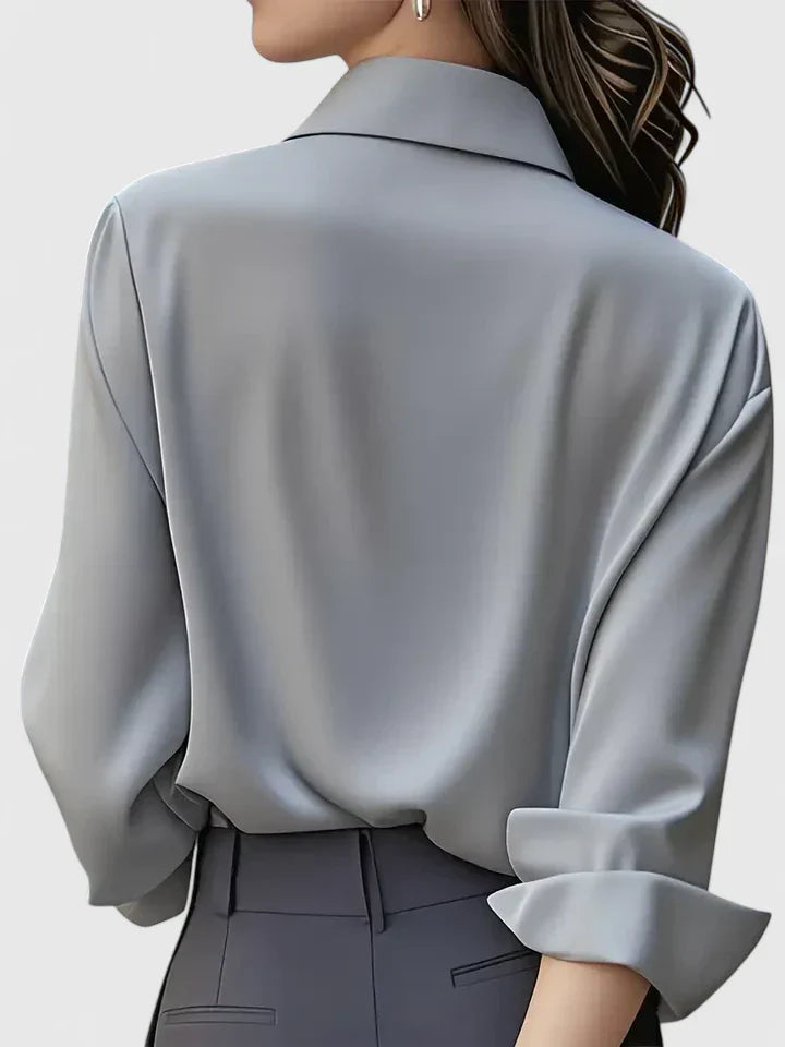 Calantha | Silk Elegant Top in White