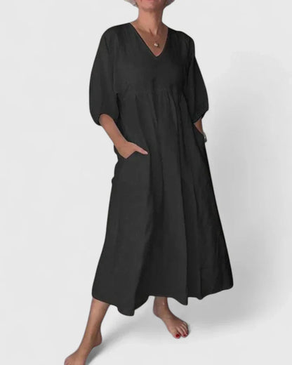 Calista | Elegant Black Maxi Dress