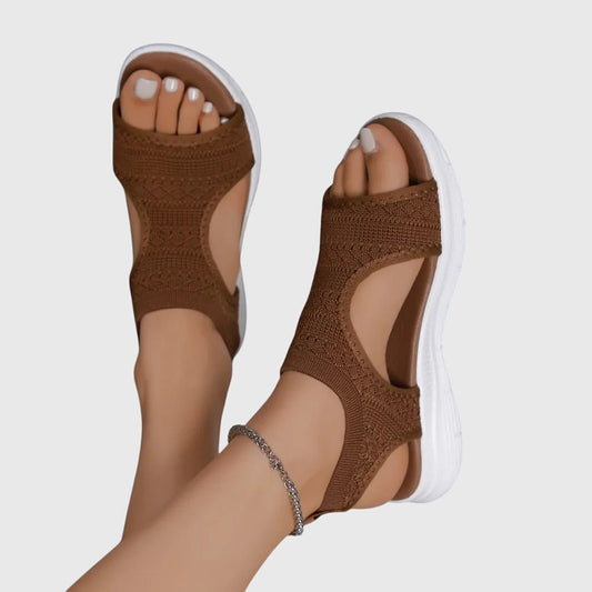 Calista | Brown Knit Orthopedic Sandals