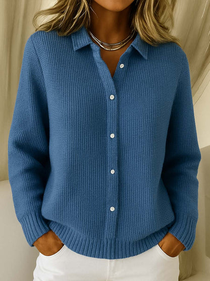 Alethea | Sky Blue Classic Knitted Button Cardigan