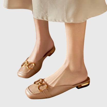 Calista | Beige Leather Orthopedic Sandals