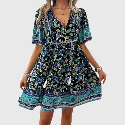 Calista | Floral V-Neck Elegant Dress