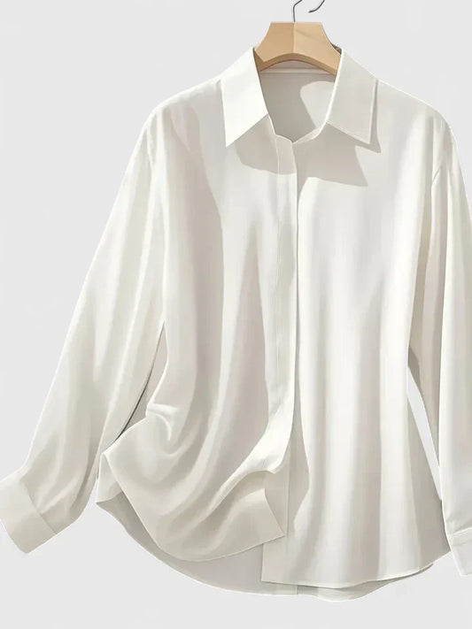 Calantha | Silk Elegant Top in White