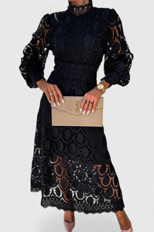 Calantha | Elegant Lace Black Dress