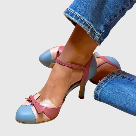 Elegant Multi-Color Comfort Heeled Sandals