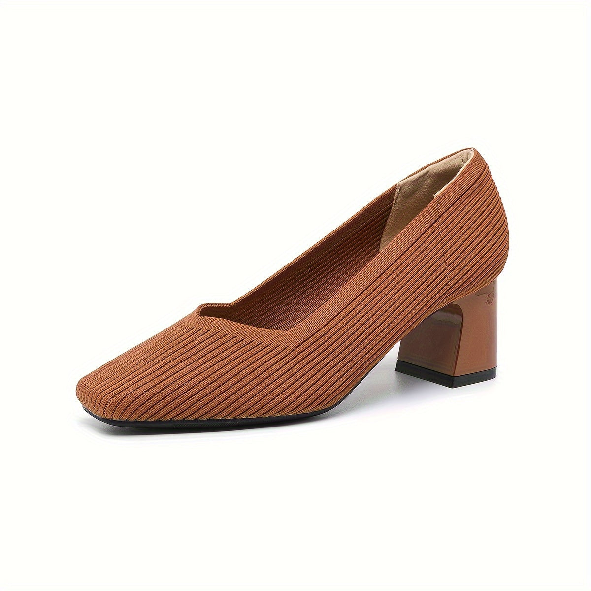 Alethea | Taupe Ribbed Orthopedic Heels