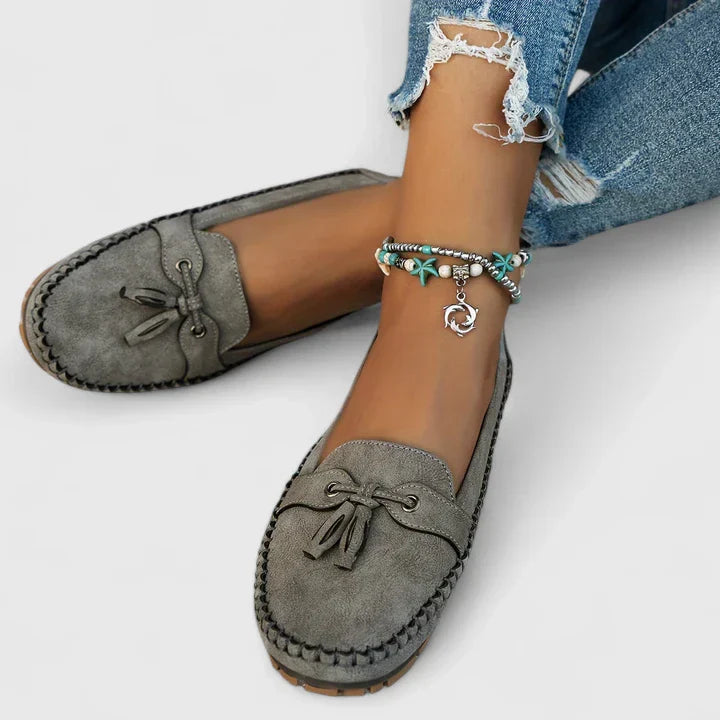 Calantha | Navy Blue Suede Orthopedic Loafers