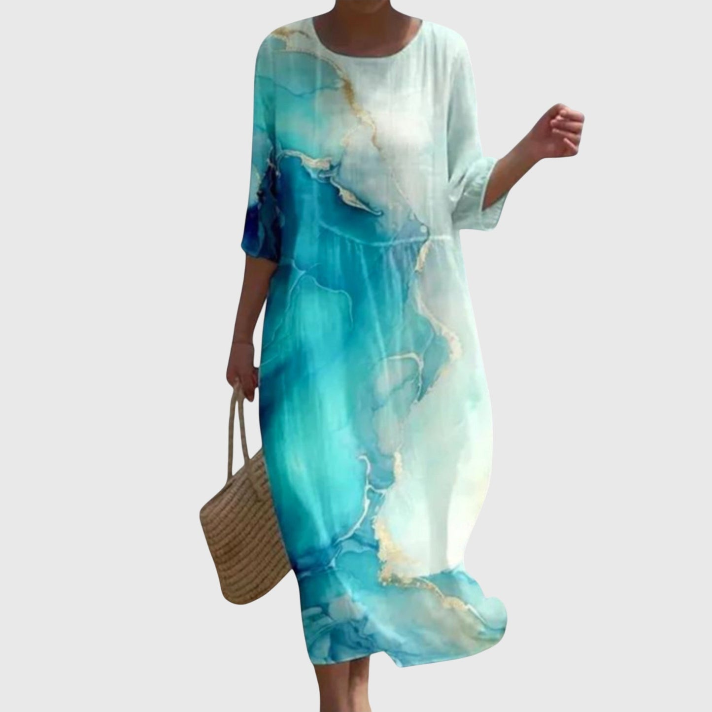 Alethea | Elegant Mint Floral Maxi Dress