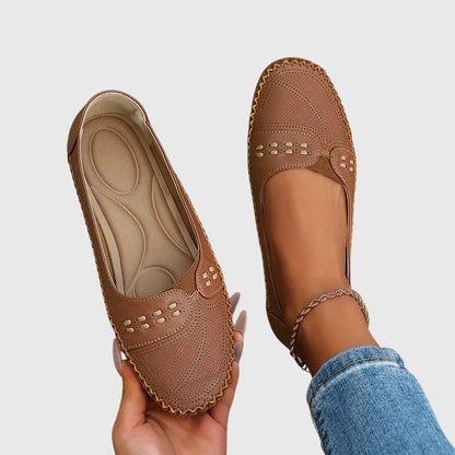 Aurelia | Beige Perforated Orthopedic Shoes