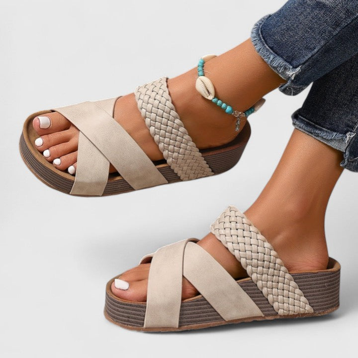 Kalynda | Brown Woven Orthopedic Sandals