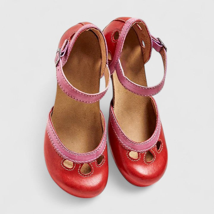 Aurora | Luxury Orange Leather Orthopedic Sandals