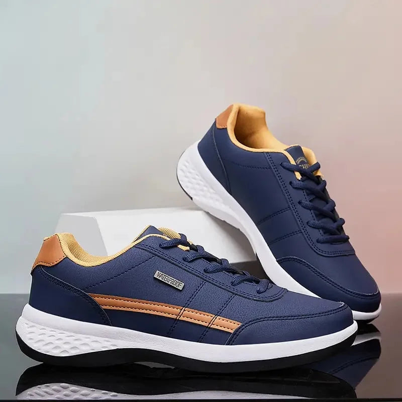 Asher | Men's Lace Up Navy Blue Casual Street Sneakers