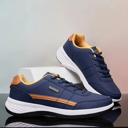 Asher | Men's Lace Up Navy Blue Casual Street Sneakers