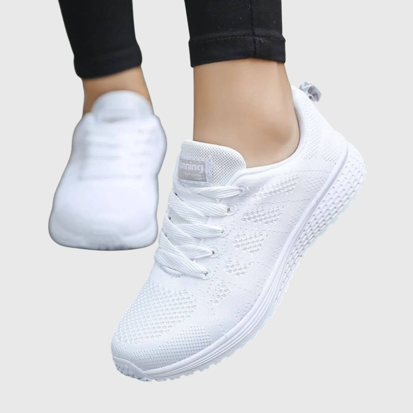 Aria | White Knit Orthopedic Women's Shoes