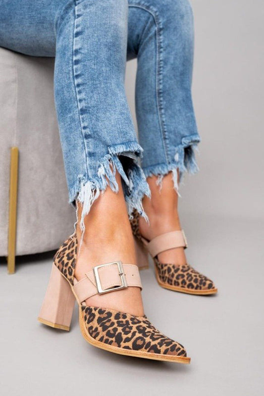 Calista | Leopard Buckle Elegant Heels
