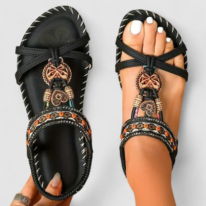 Calanthe | Red Strappy Orthopedic Sandals