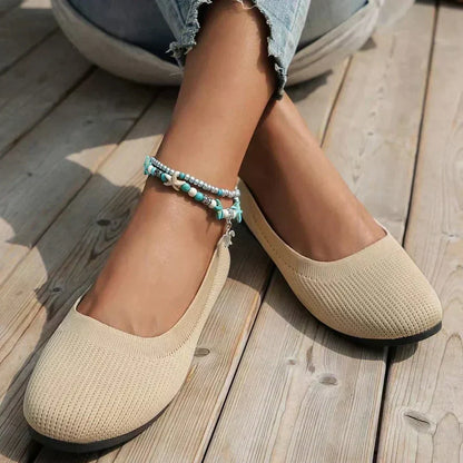 Calista | Beige Knit Anti-Slip Breathable Shoes