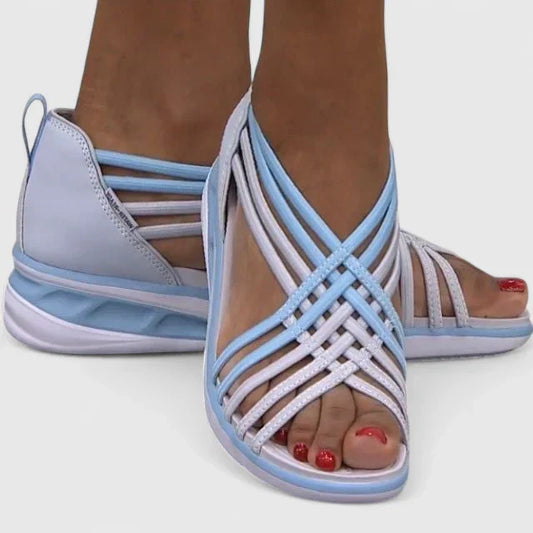 Calantha | Elegant Blue Strappy Orthopedic Sandals