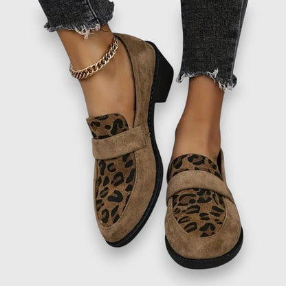 Alethea | Suede Leopard Loafers
