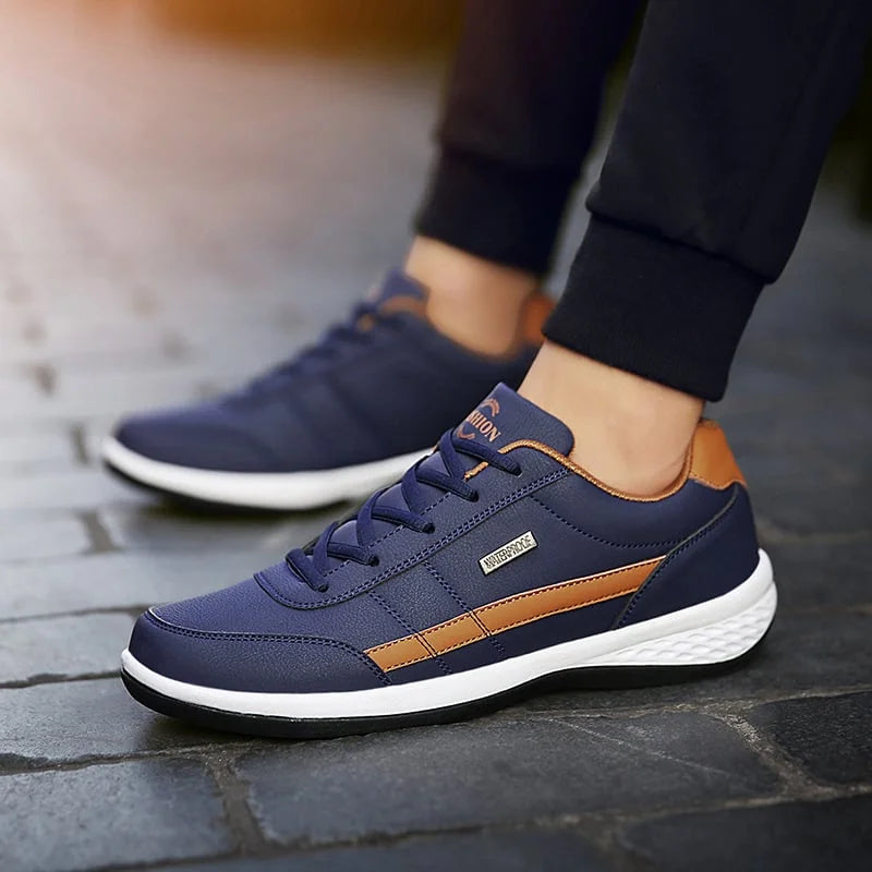Asher | Men's Lace Up Navy Blue Casual Street Sneakers