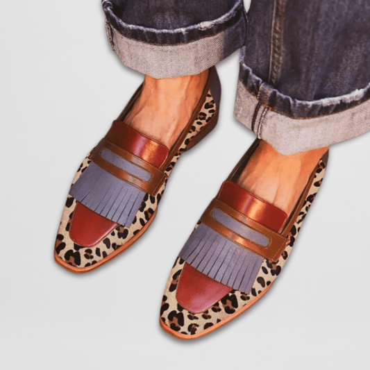 Calantha | Crystal Elegant Leather Loafers