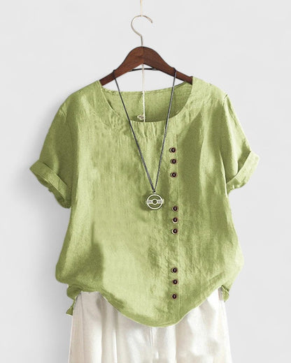 Calanthe | Blush Pink Comfortable Short Sleeve Blouse