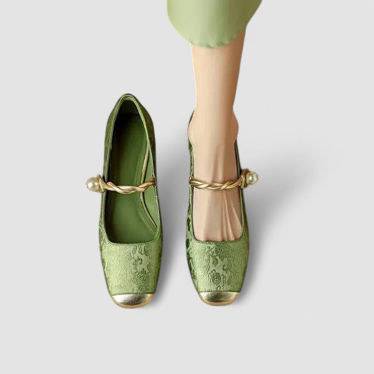 Calantha | Green Luxury Orthopedic Mary Jane Shoes