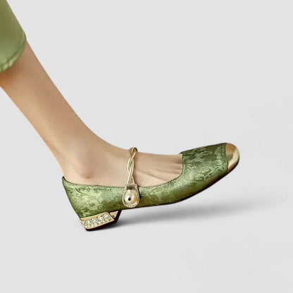 Calantha | Green Luxury Orthopedic Mary Jane Shoes