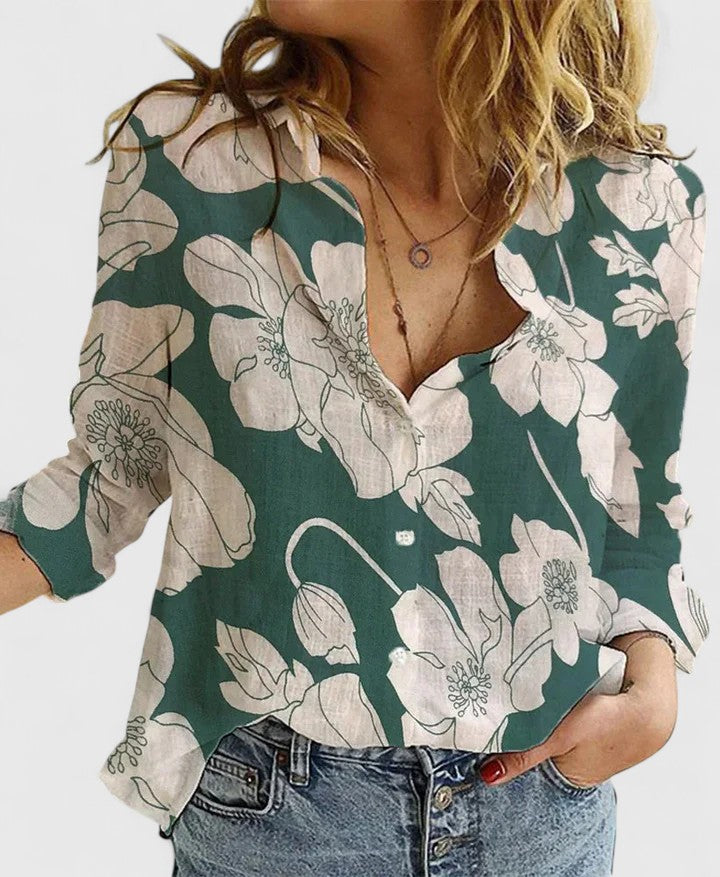 Astrid | Black Floral Elegant Blouse
