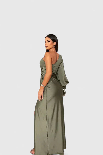 Calantha | Olive Elegant Maxi Dress