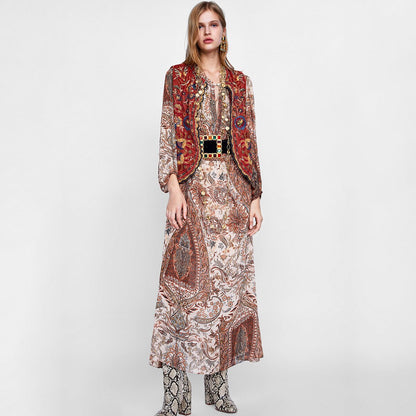 Astrid | Women’s Boho Floral Embroidered Open Front Vest Design