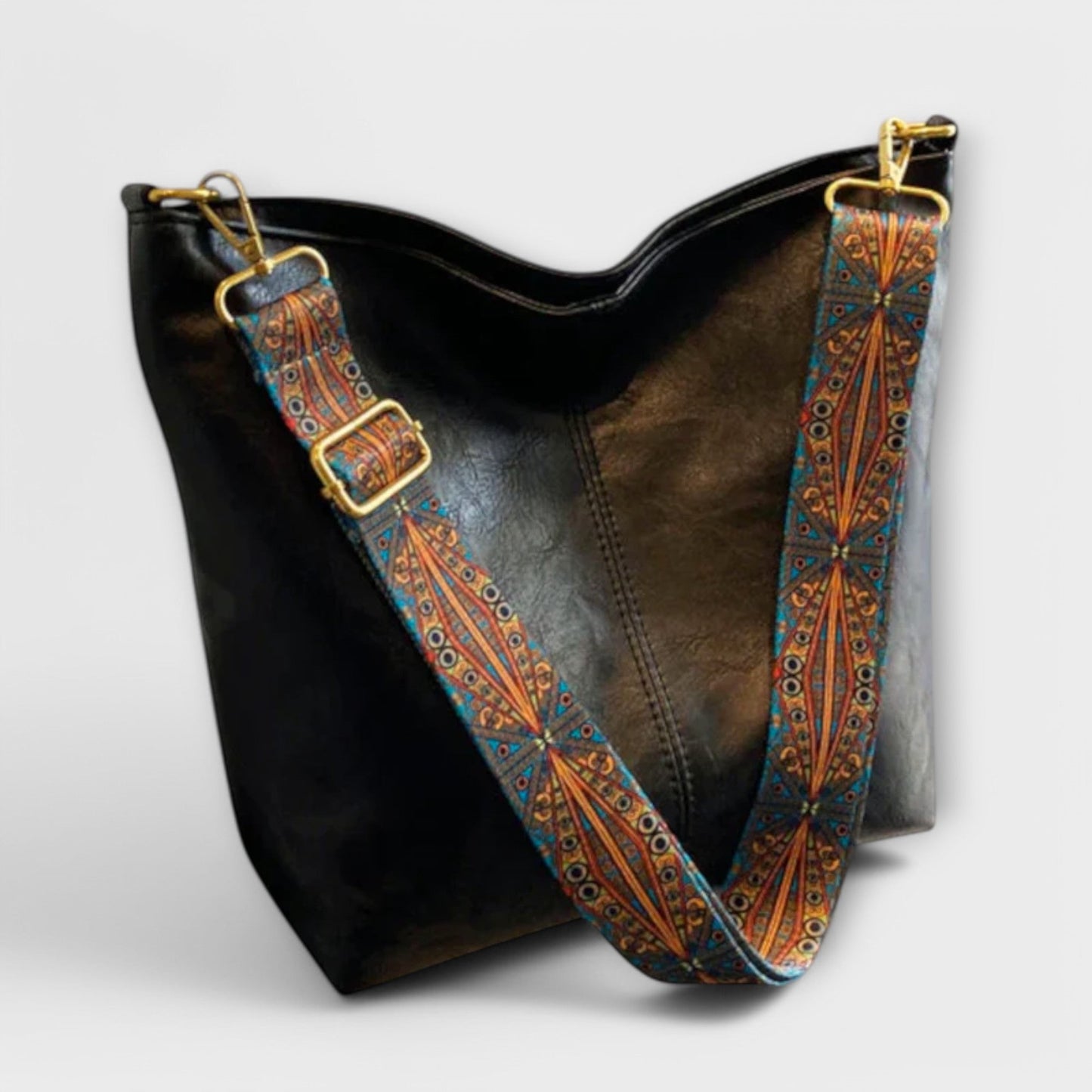 Aurelia | Brown Leather Women's Shoulder Bag With Unique Strap