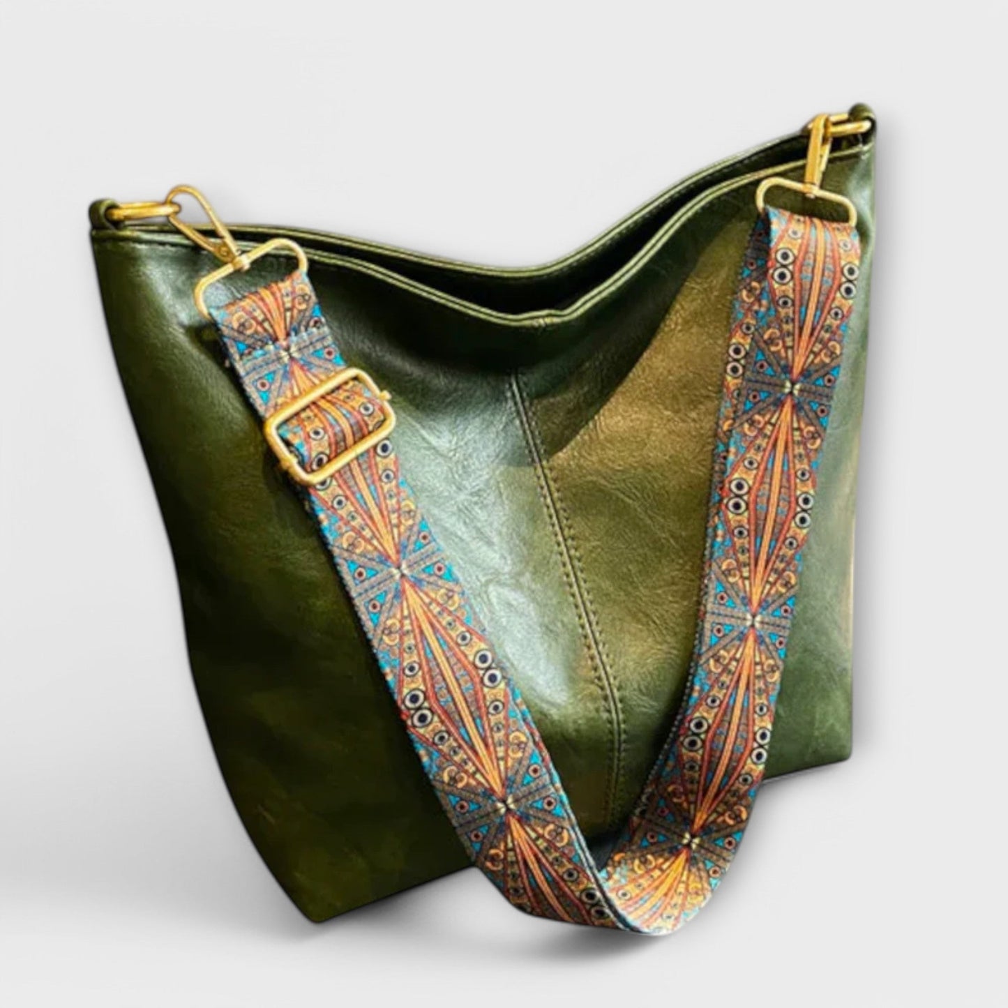 Aurelia | Brown Leather Women's Shoulder Bag With Unique Strap