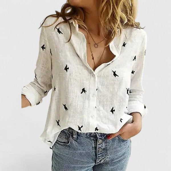 Astrid | Black Floral Elegant Blouse