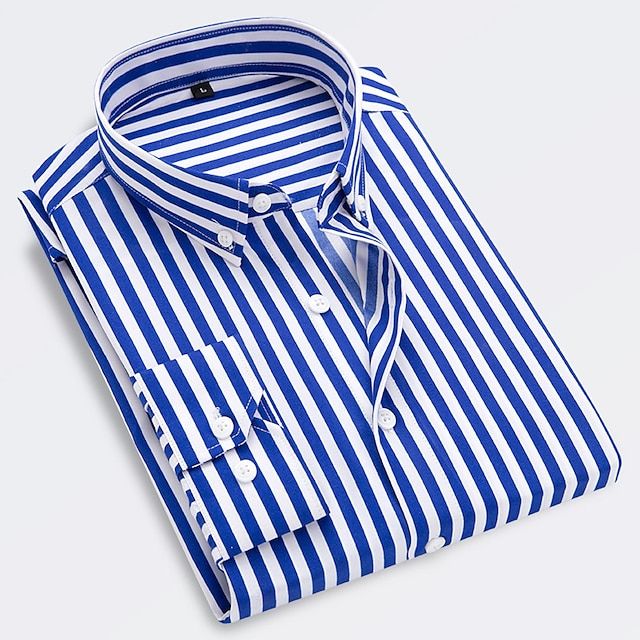 Beckett | Royal Blue & White Striped Summer Cotton Shirt
