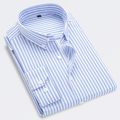 Beckett | Royal Blue Striped Summer Cotton Shirt
