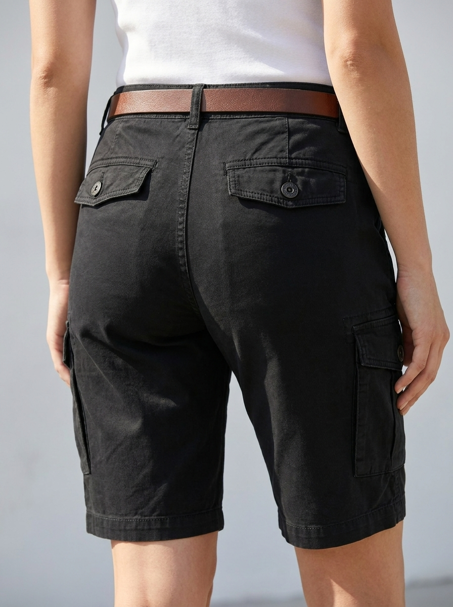 Alethea | Olive Green Women's Utility Pocket Cargo Shorts