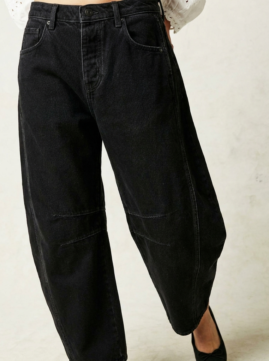 Calista | Women's Tan Leopard Print Wide Leg Cotton Jeans