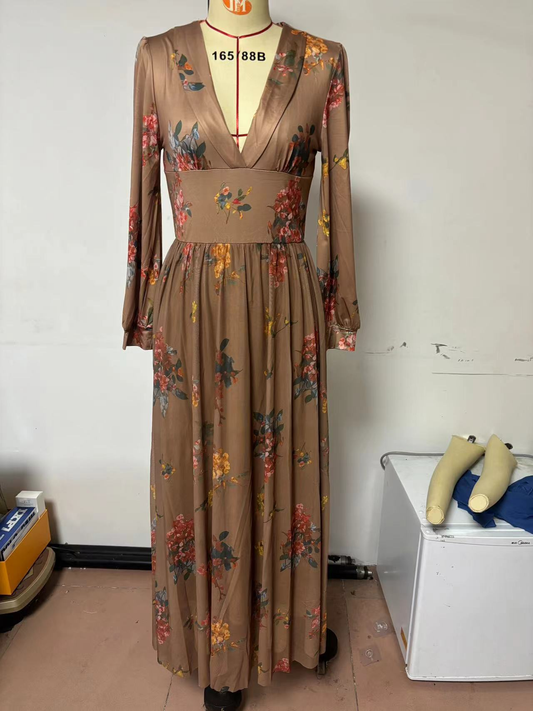 Astrid | Women's Boho Casual Long Sleeve Floral Maxi Dress