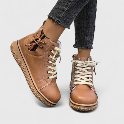 Alethea | Blue Leather Orthopedic Boots